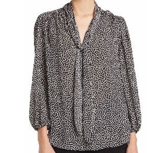 New Max Studio Tie Neck Blouse XS 3/4 Sleeve